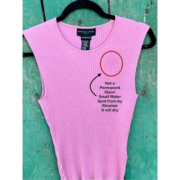 August Silk Womens 100% Silk Sleeveless Knit Tank Top Pink Size XLarge - Picture 3 of 4